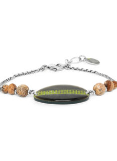 Mambe chain bracelet with blacklip & jasper