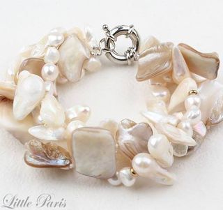 Freshwater Pearls and Shells  Bracelet