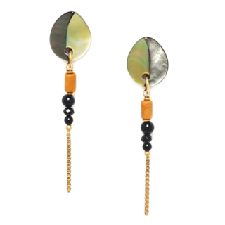 Bengali chain & three beads earrings