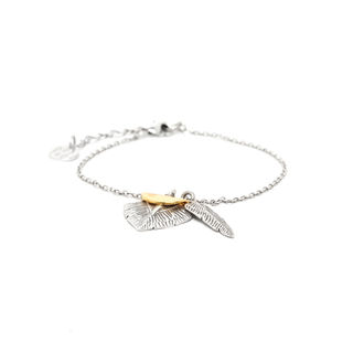 Silver Feather Chain Bracelet
