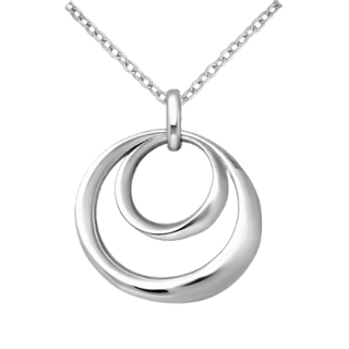 Sterling Silver Double Circle Pendant