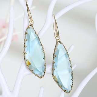 Aquamarine Crystal Drop Earrings