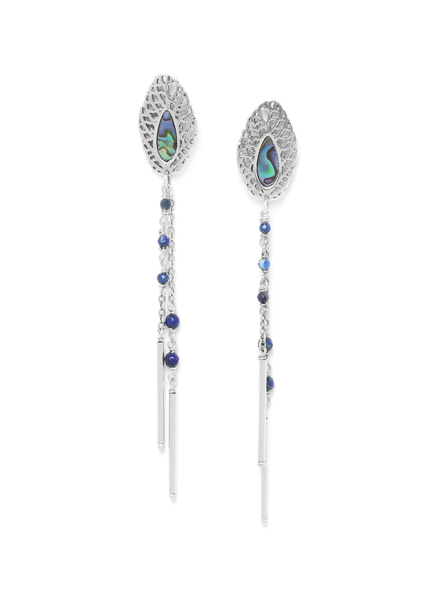 Fittonia two chain earrings silver