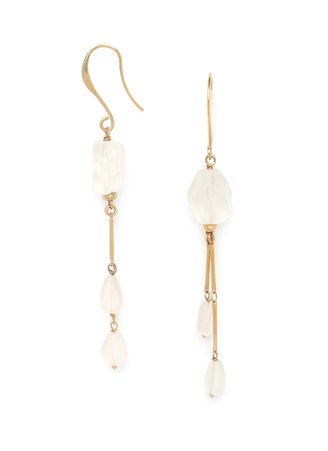 Ombre et lumiere rock crystal earrings and 2 chains