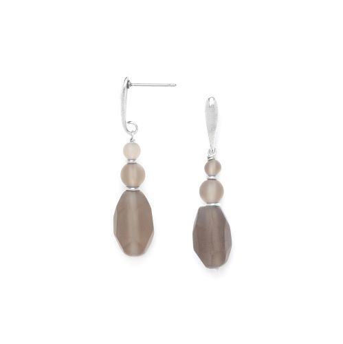 Ombre et lumiere smoky quartz olive earrings