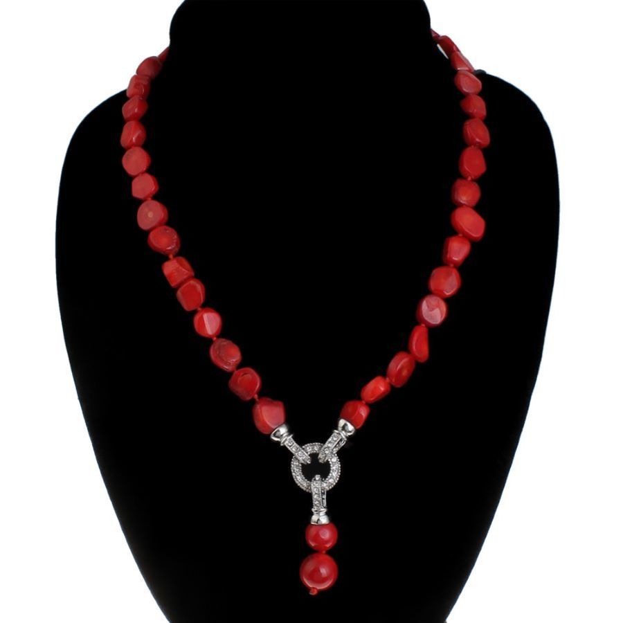 Coral necklace with removable pendant