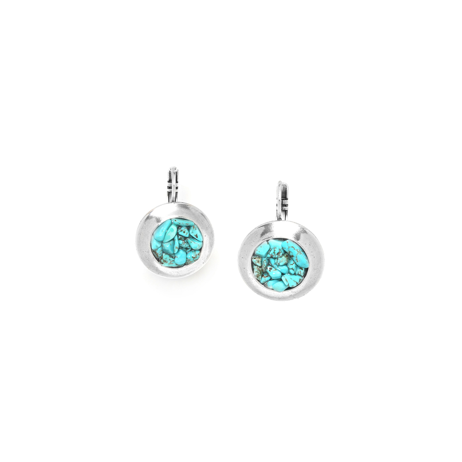 Colorado turquoise chips french hook earrings