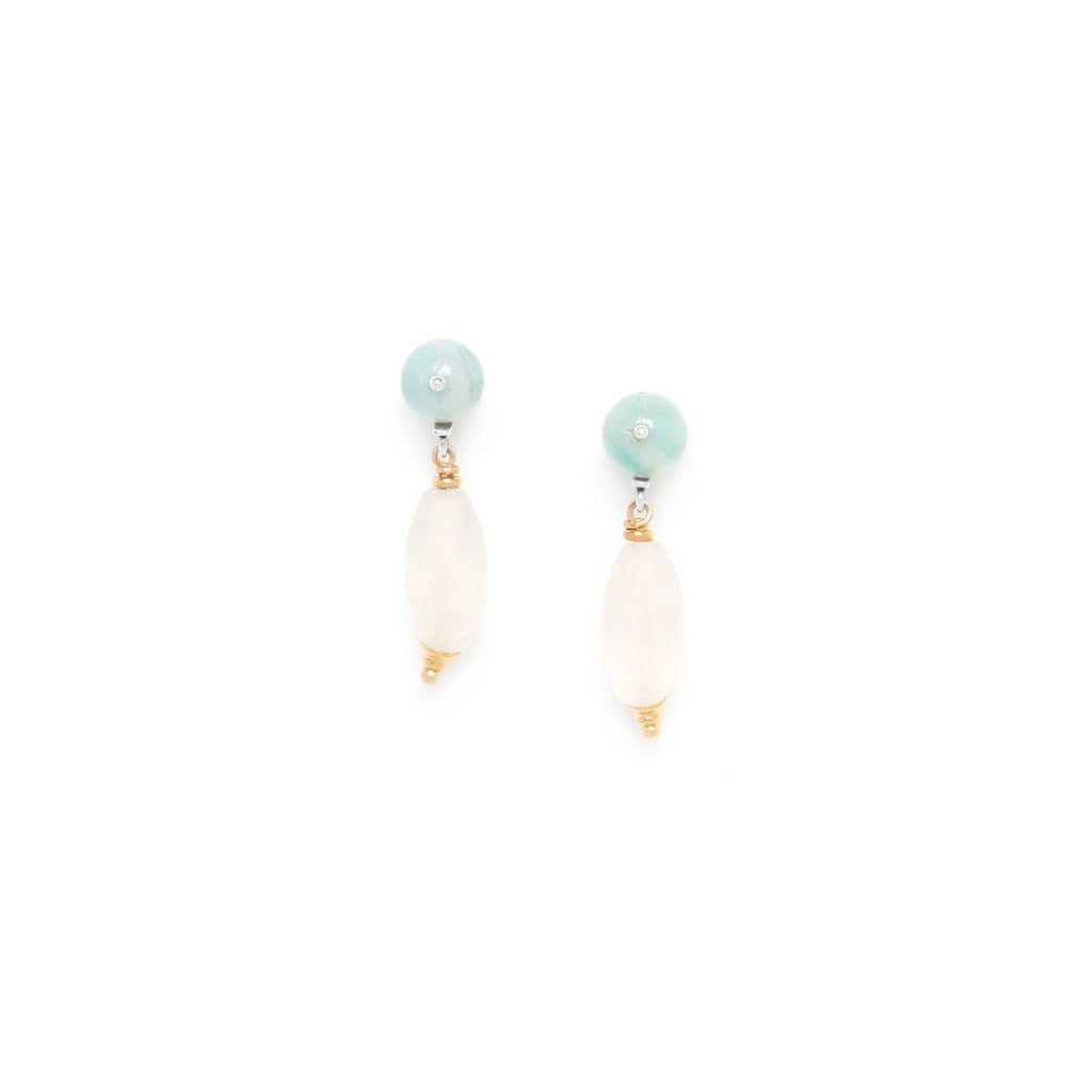 Rock & Pearl rock crystal earrings