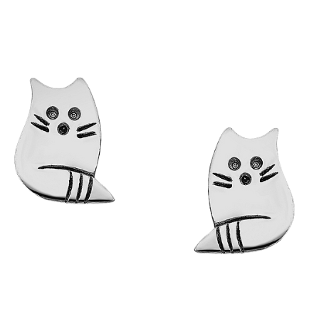 Sterling Silver Cat Earrings