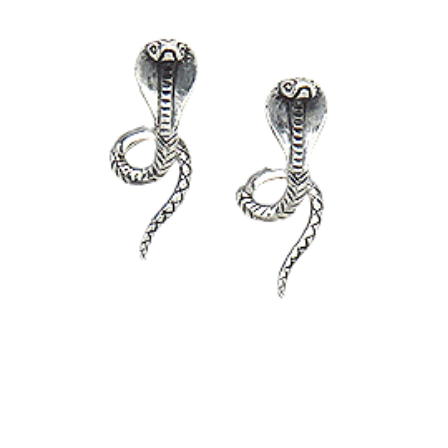 Sterling Silver Cobra Stud Earrings