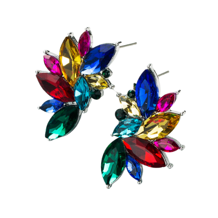 Colourful Crystal Statement Earrings
