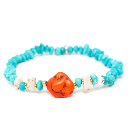 Formentera Tibetan Turquoise Stretch Bracelet