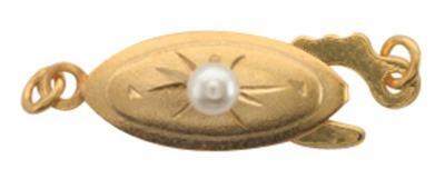 Gold Plated Simulated Pearl Set Clasp