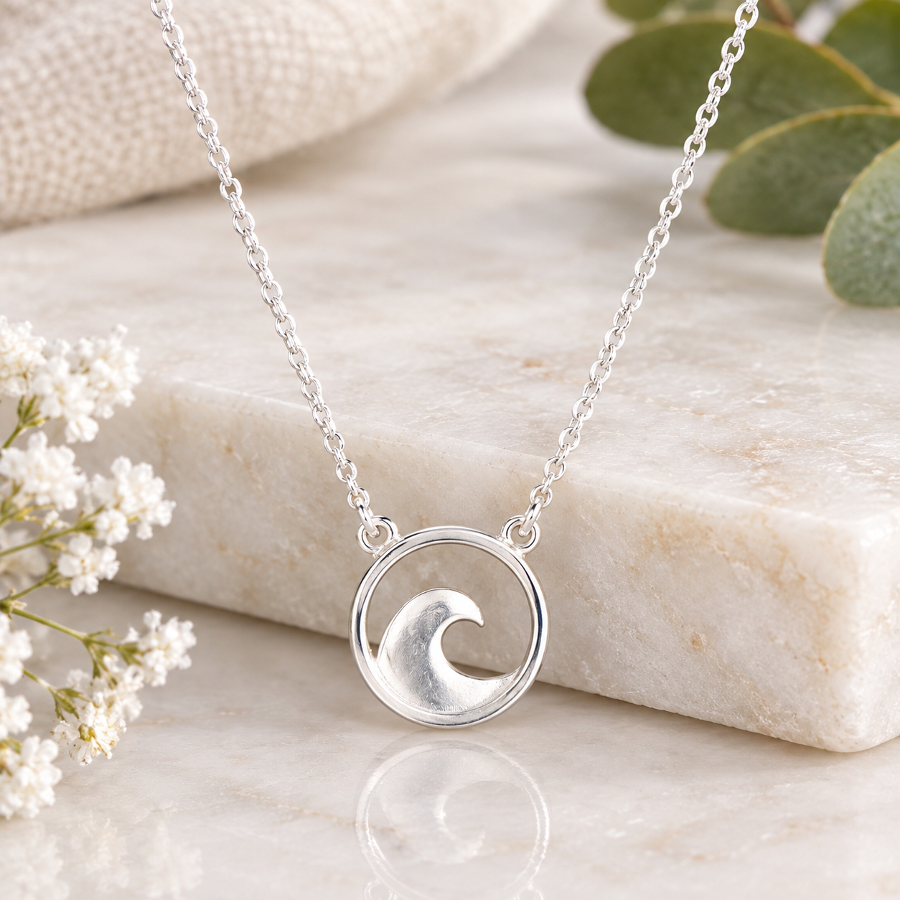 Sterling Silver Wave Necklace