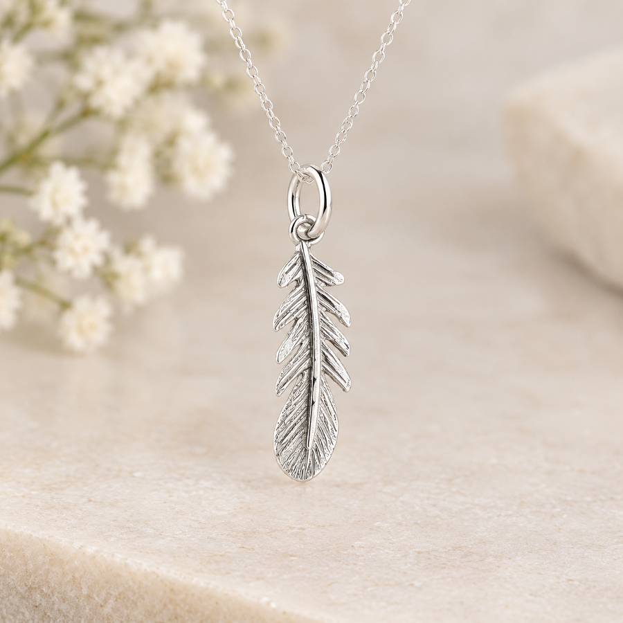 Sterling Silver Feather Charm / Pendant