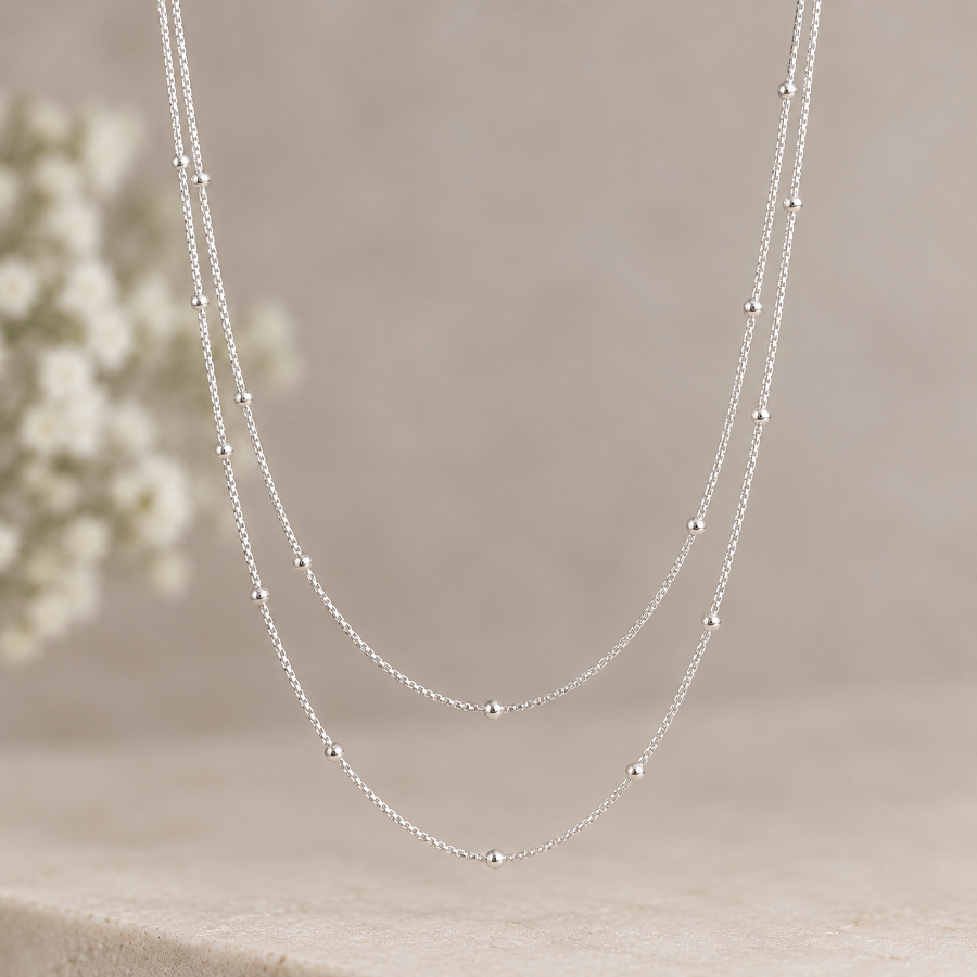 Sterling Silver Delicate Double-Strand Necklace