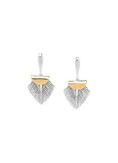 SILVER FEATHER small feather dangle earrings