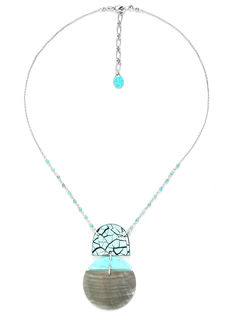 Curacao blacklip half disc necklace