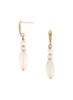 Ombre et lumiere olive rock crystal earrings