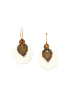 Varanasi bone disc earrings