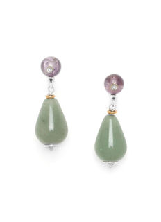 Water lily drop earrings