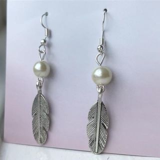 Freshwater Pearl & Feather Earrings