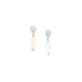 Rock & Pearl rock crystal earrings