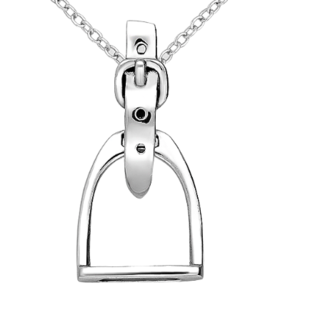 Sterling Silver Horse Stirrup Pendant Large
