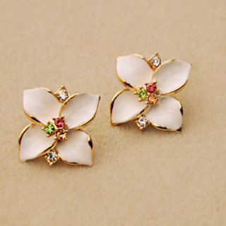 White Flower Earrings