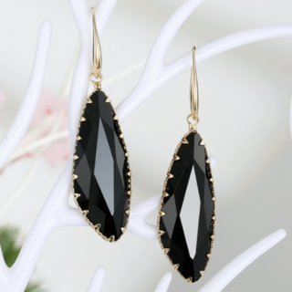 Onyx Crystal Drop Earrings