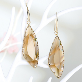 Cognac Crystal Drop Earrings