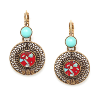 Hopi Blue Top French Hook Earrings