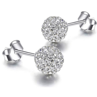 Pave Crystal Ball Stud Earrings
