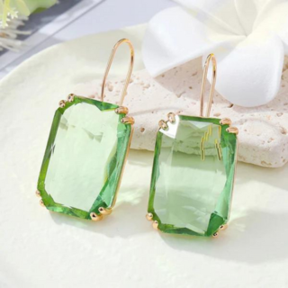 Peridot Crystal Hook Earrings