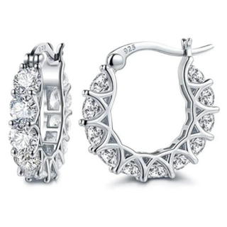 CZ Eternity Hoop Earrings