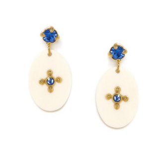 JOANNE sapphire rhinestone push earrings