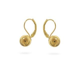 9ct Yellow Gold 8mm Ball Leverback Earrings