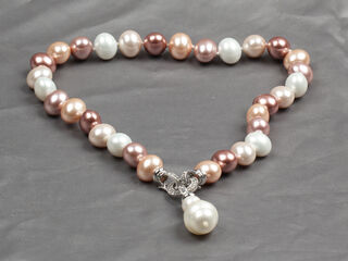 Multicolour Shell Pearl Necklace with Detachable Drop Pendant