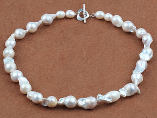 Luxurious Baroque Freshwater Pearl Necklace  Natural Fireball Pearls